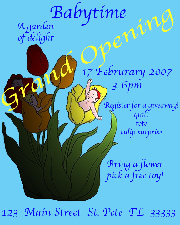 Babytime Grand Opening Flyer
